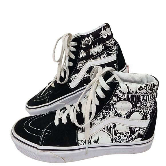 Vans Sk8-Hi Forgotten Bones Skull Graphic High-Top Sneakers Size 7 Mens - Picture 1 of 10